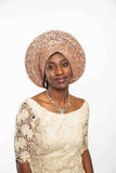 Sequence Embelished Gele Turban - Glamorous & Effortless Headwrap